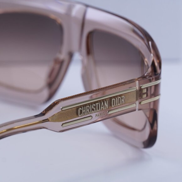 Dior DIORSIGNATURE M1U 40F1 Aviator Sunglasses - Transparent Pink/Roviex - Picture 9 of 10